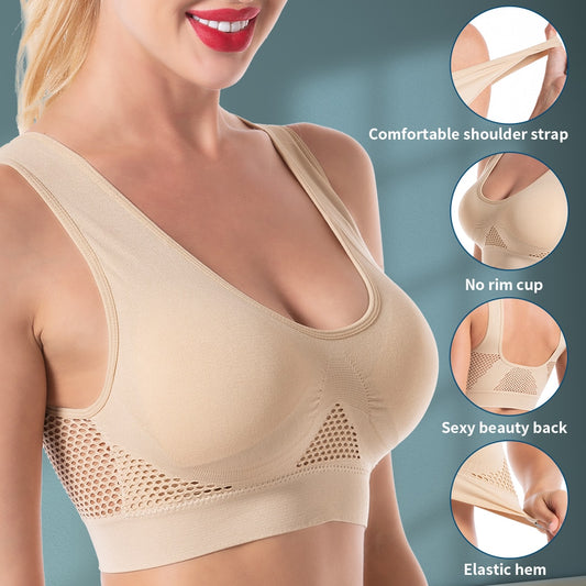 Breathable Cool Lift Up Air Bra - Seamless Wireless Cool Comfort Breathable Bra