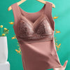 2-in-1 Warm Breathable Lace Bra Wireless High Elastic Thermal Lifting Vest Bra