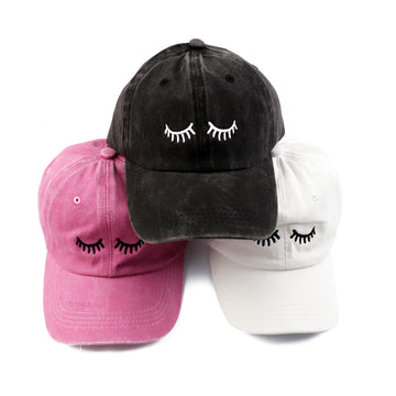 Eyelashes Embroidery Baseball Cap Summer Fashion Hat