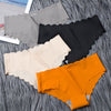 4pcs Ice Silk Seamless Women's Underwear with Pure Cotton Crotch for High-end Japanese Girls