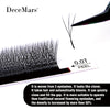 DeceMars 3D W-Shaped Eyelashes Extensions 3 Tip  C/D Curl-Brown