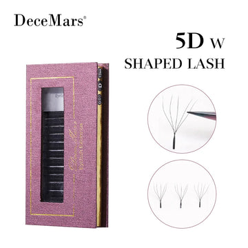 DeceMars 5D - W Shaped Eyelash Extension (12line/Tray) Black