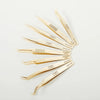 DeceMars  Eyelash Extension Tweezers Gold Color