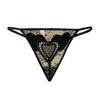 Embroidery Sexy Briefs Love Heart Lace Women Massage Pearl Thongs