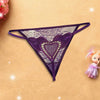 Embroidery Sexy Briefs Love Heart Lace Women Massage Pearl Thongs