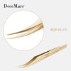 DeceMars  Eyelash Extension Tweezers Gold Color