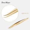 DeceMars  Eyelash Extension Tweezers Gold Color