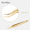 DeceMars  Eyelash Extension Tweezers Gold Color