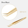 DeceMars  Eyelash Extension Tweezers Gold Color