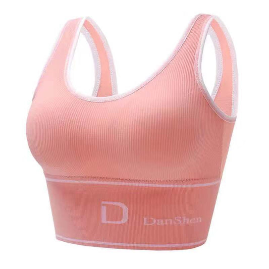 High Quality Women's Underwear Seamless Sports Bra Deep U-Shaped Removable Pad Back-Shaping Tube Top Yoga Sports Bra