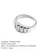 eManco Bread Pattern Ring 316 Stainless Steel Jewelry Twist Personalized Couple Rings Women's Jewelry