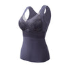 2-in-1 Warm Breathable Lace Bra Wireless High Elastic Thermal Lifting Vest Bra