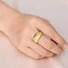 eManco Bread Pattern Ring 316 Stainless Steel Jewelry Twist Personalized Couple Rings Women's Jewelry