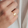 eManco Delicate Oval Ring Dainty Gold Plated Blank Minimalist Feminist Ring For Women Personality Can Be Wholesale