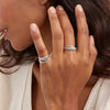 eManco Simple Fashion Style texture  tail ring Stainless Steel tail ring Classic   Couple For Women And Men Wedding  Jewelry