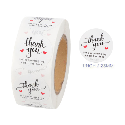 Thank You Stickers Rolls (500PCS)